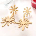 Buy Ferosh Pacifica Golden Artistic Drop Earrings - Purplle