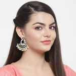 Buy Ferosh Royal Blue And Gold Meenakari Earrings - Purplle
