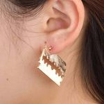 Buy Ferosh Stacie Blade Golden Earrings - Purplle