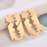 Buy Ferosh Stacie Blade Golden Earrings - Purplle