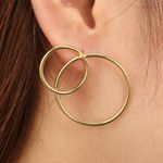 Buy Ferosh Senna Dual Loop Golden Earrings - Purplle