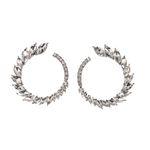 Buy Ferosh Winged Silver Open Circle Crystal Stud Earrings - Purplle