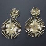 Buy Ferosh Zinnia Golden Circular Charm Drop Earrings - Purplle