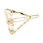 Buy Ferosh Aliza Twisted Pearl Golden Triangular Hair Pin - Purplle