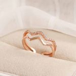 Buy Ferosh Christie Golden Chevron Ring - Purplle
