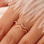 Buy Ferosh Christie Golden Chevron Ring - Purplle