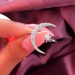 Buy Ferosh Effie Crescent Sun Rhinestone Silver Statement Ring - Purplle