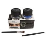 Buy AYA Long Wear Gel Eyeliner Smudge Proof & Waterproof (Black And Blue) With 2 Expert Eyeliner Brushes - Purplle