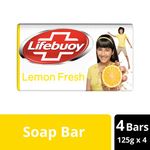 Buy Lifebuoy Lemon Fresh 100% Stronger Germ Protection Soap Bar, 4 x (125 g) - Purplle