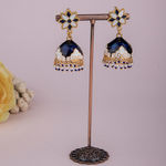Buy Queen Be White & Blue Enameled Glamorous Jhumki - ES19008 - Purplle