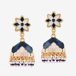 Buy Queen Be White & Blue Enameled Glamorous Jhumki - ES19008 - Purplle