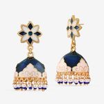 Buy Queen Be White & Blue Enameled Glamorous Jhumki - ES19008 - Purplle