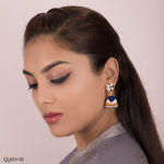 Buy Queen Be White & Blue Enameled Glamorous Jhumki - ES19008 - Purplle