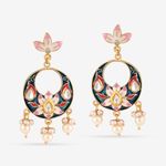 Buy Queen Be Blooming Lotus Chandbali, Blue & Pink Enamel - ES19014 - Purplle