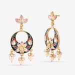 Buy Queen Be Blooming Lotus Chandbali, Blue & Pink Enamel - ES19014 - Purplle