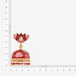 Buy Queen Be Divine Lotus Jhumki, Pink & Maroon Enamel - ES19019 - Purplle