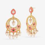 Buy Queen Be Pink Enameled Flower Chandbali - ES19020 - Purplle