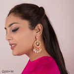 Buy Queen Be Pink Enameled Flower Chandbali - ES19020 - Purplle