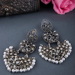 Buy Queen Be Oxidised Heart Crystal Danglers - EV19087 - Purplle