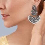 Buy Queen Be Oxidised Heart Crystal Danglers - EV19087 - Purplle
