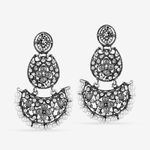 Buy Queen Be Oxidised Half Moon Crystal Danglers - EV19088 - Purplle