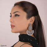 Buy Queen Be Oxidised Half Moon Crystal Danglers - EV19088 - Purplle
