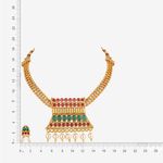 Buy Queen Be Classic Studded Temple Necklace Set, Ruby Red & Emerald Green - NV19021 - Purplle