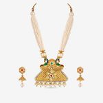Buy Queen Be Pearl Tassel & Peacock Temple Necklace Set - NV19022 - Purplle