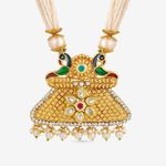 Buy Queen Be Pearl Tassel & Peacock Temple Necklace Set - NV19022 - Purplle