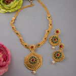 Buy Queen Be South Indian Studded Rani Haar, Ruby Red & Emerald Green - NV19024 - Purplle