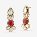 Buy Queen Be Classic Single Line Necklace Set, Kundan & Ruby Red - NV19031 - Purplle