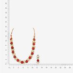 Buy Queen Be Classic Single Line Necklace Set, Kundan & Ruby Red - NV19031 - Purplle