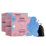 Buy Sanfe Reusable Sanitary Menstrual Pads for Women with Banana Fibers | Includes 2 Day Pad and 2 Night Pad | Lasts Upto 150 Washes (Pack of 4) - Purplle