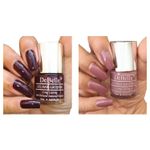 Buy DeBelle Gel Nail Polish Combo Set of 2 - Glamarous Garnet (Dark Maroon) and Laura Aura (Light Mauve) 8 ml each - Purplle