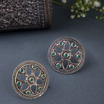 Buy Queen Be Oxidised Flower Round Studded Tops - Purplle