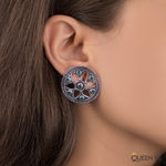 Buy Queen Be Oxidised Flower Round Studded Tops - Purplle