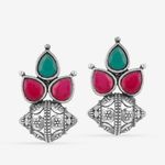 Buy Queen Be Oxidised Trinity Red & Green Color Stone Tops - Purplle