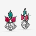 Buy Queen Be Oxidised Trinity Red & Green Color Stone Tops - Purplle
