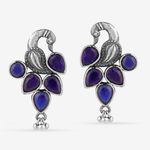 Buy Queen Be Oxidised Perched Peacock Deep Blue Tops - Purplle