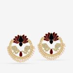 Buy Queen Be Gold Plated Exotic Lotus Enamel Earrings - Purplle