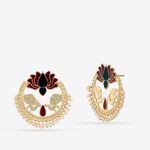 Buy Queen Be Gold Plated Exotic Lotus Enamel Earrings - Purplle