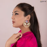 Buy Queen Be Gold Plated Exotic Lotus Enamel Earrings - Purplle