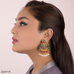 Buy Queen Be Floral Multicolour Chandbali Earrings - Purplle
