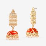 Buy Queen Be Chandelier Orange Jhumkis - Purplle