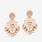 Buy Queen Be Baby Pink Flower Earrings - Purplle