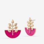 Buy Queen Be Leaf Half Circle Pink Earrings - Purplle