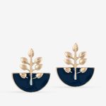 Buy Queen Be Leaf Half Circle Blue Earrings - Purplle