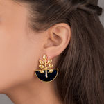 Buy Queen Be Leaf Half Circle Blue Earrings - Purplle