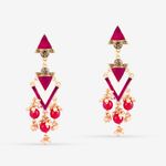 Buy Queen Be Long Triangle Danglers, Magenta Enamel - Purplle