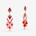 Buy Queen Be Long Triangle Danglers, Magenta Enamel - Purplle